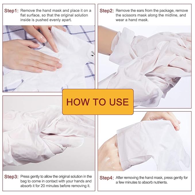 Hand Peeling Mask 5 pack, Hand Masks Moisturizing Gloves, Repairing Glove for Dry Skin, Remove Dead Rough Skin (honey and milk)