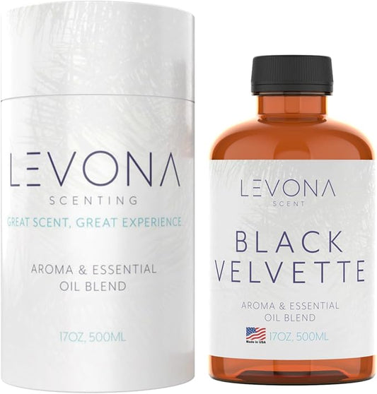 Levona Scents Oil Diffuser Essential Oils: Fragrance Oil for Diffuser - Black Velvette Diffuser Oils Scents - Woody Citrus with Herbal Floral Essential Oil Blends, Oakmoss, White Musk & Sandalwood