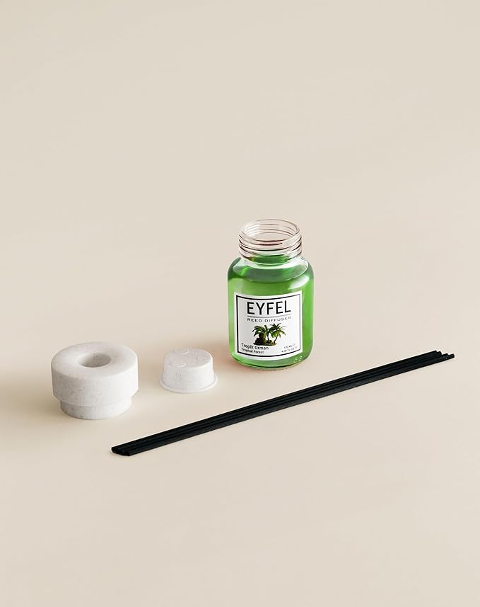 EYFEL Reed Diffusers for Home – Tropical Forest Reed Diffuser Set 4.05 fl oz Oil Diffuser Sticks, Bathroom Diffuser, Home Fragrances, Scented Sticks, Home Decor