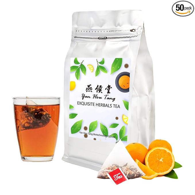 Eilin YHT Puerh Tea Bags with Aged Orange Tangerine Peel 50 Counts x 3Grams