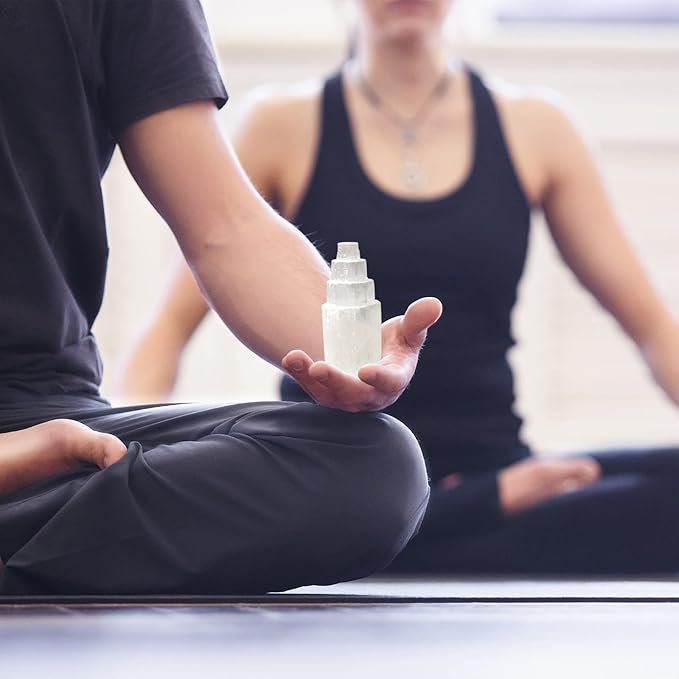 QianCannaor Protection Crystals and Healing Stones, Black Tourmaline Necklace, Selenite Tower,Smokey Quartz Sphere,Black Obsidian Healing Crystals Set for Meditation Accessories,Witchcraft Supplies