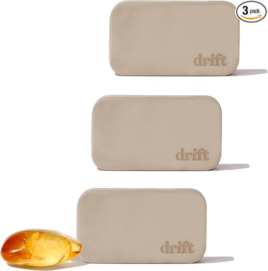 Drift Car Air Freshener - The Original Stone Air Freshener - Car Odor Eliminator - Long Lasting Scent - Metal Clip - Essential Oils - Clean Ingredients - Amber Scent 3 Pack Refill - NO CLIP INCLUDED