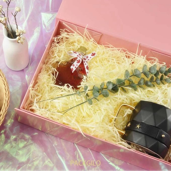 1Pcs 13x9x4 Inches Pink Gift Boxes with Lids for Presents Magnetic gift box large Gift Box for Bridesmaid Proposal，Groomsman (Glossy Pink)