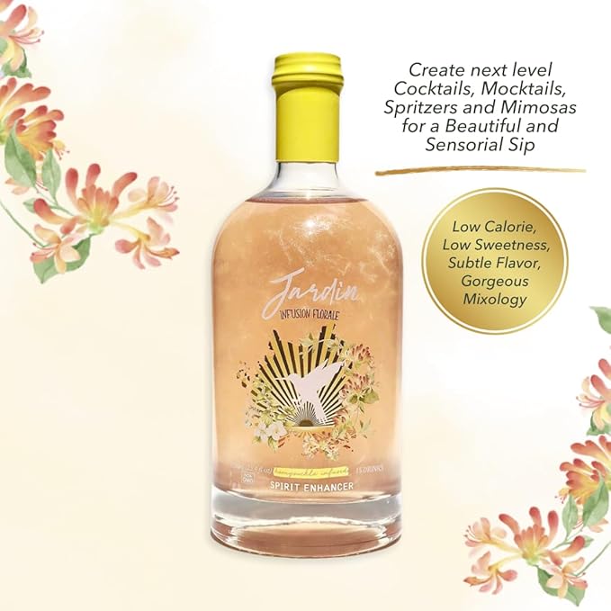 3 Pack Honeysuckle Infused Mixer for Cocktails and Mocktails, Sugar Free Syrup for Beverages, Non-Alcoholic Mixer, Shimmer, Signature Drinks, (25.4oz)