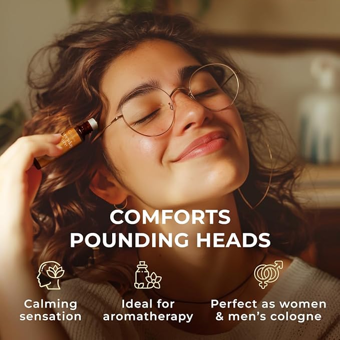 Gya Labs Migraine Manager Essential Oil Roll On - 0.34 Fl Oz - Travel Size Roller for Camping, Skin, Aromatherapy Relief, Convenience