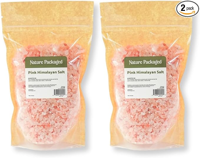 Nature Packaged Pink Himalayan Salt (16oz) - Direct from The Himalayan Mountains - Pure Coarse Grain Organic Salt for Body Scrubs, Adding to Baths, and Foot Soaking 2 Pack
