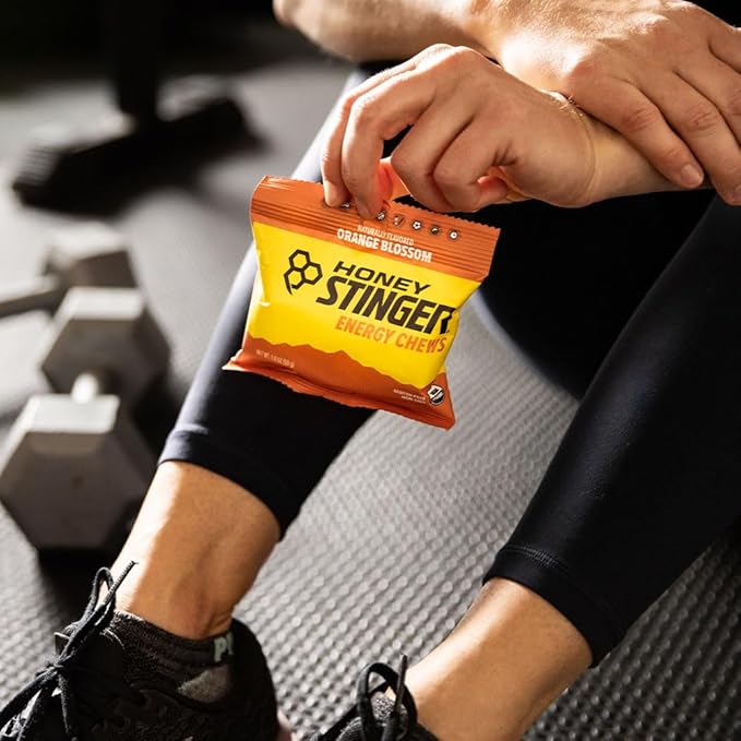 Honey Stinger Organic Orange Blossom Energy Chew, Gluten Free & Caffeine Free, for Exercise, Running and Performance, Sports Nutrition for Home & Gym, Pre and Mid Workout, 12 Pack, 21.6 Ounce