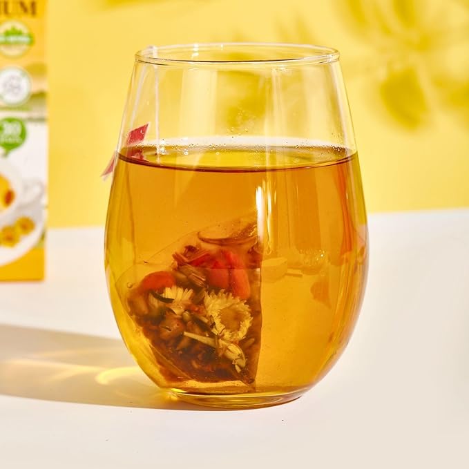 Chrysanthemum Cassia Seed Tea Bags - 6g × 30 Bags, VitalForest Liver Detox Herbal Tea with Burdock Root, Goji Berries, Osmanthus, Honeysuckle – Goji Berry Chrysanthemum Tea for Liver & Kidney Health