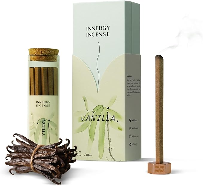 Comfort & Relax - Innergy Vanilla Incense Sticks, Natural Gourmet Scent for a Comforting Home