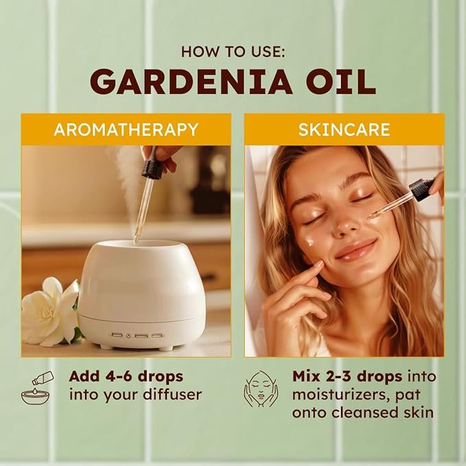 KUKKA Gardenia Essential Oils - 4 Fl Oz - for Hair, Skin, Diffuser, Aromatherapy & DIY Soap Making Scent
