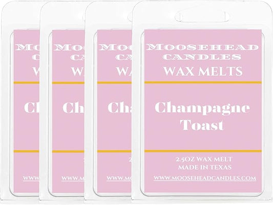 Bubbly Champagne Wax Melts – 4 Pack BBW-Inspired Fragrance | Sparkling Citrus, Sugared Berries & Effervescent Vanilla | Pet Safe Soy Wax Cubes | Long-Lasting | Moosehead Candles