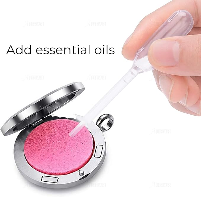 AUEAR, 200 Pack Replacement Felt Pads for Essential Oil Diffuser Locket Pendant Necklace Multicolor