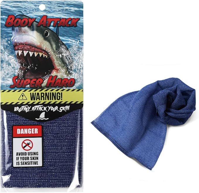 Extra Rough, Exfoliating Washcloth [Made in Japan] Exfoliating Towel Special Texture Makes Fluffy Foam Lather, Back Scrubber, Dead Skin Cell Remover [Loofah for Women and Men] (Blue)