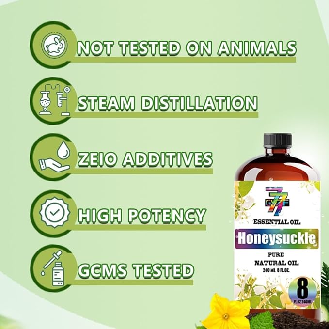 Honeysuckle Essential Oil (8 oz / 240 ml) – Honeysuckle Oils for diffusers, humidifiers, Home Baths, Cleaning Products, Yoga, DIY Soaps and DIY Scented Candles