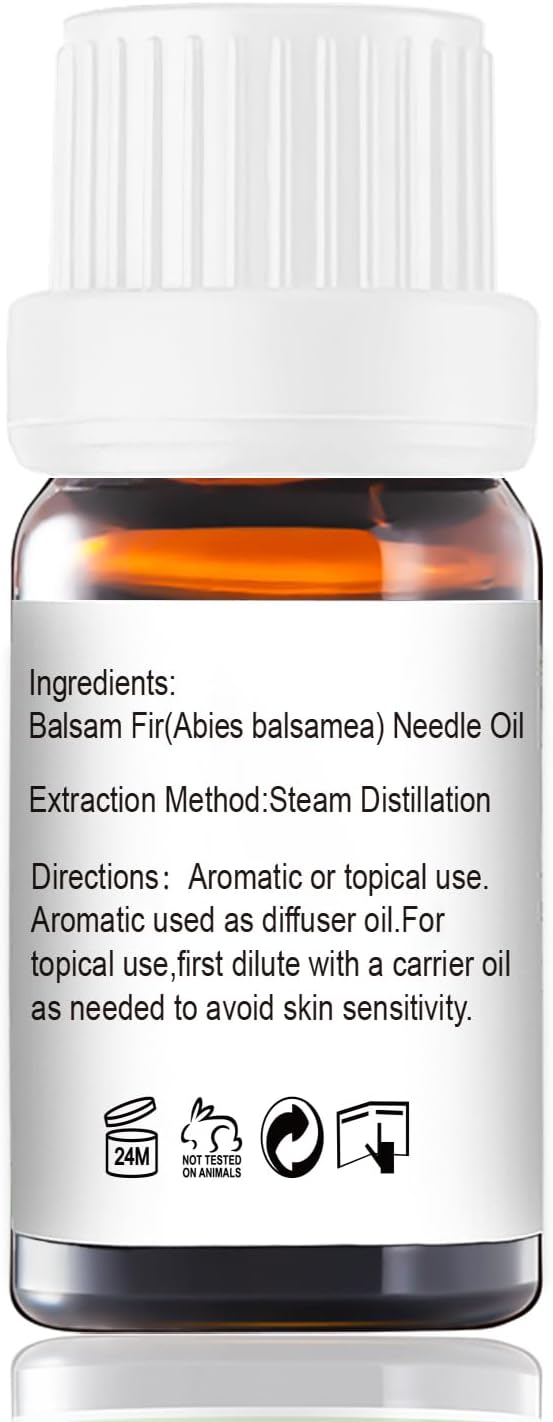 Balsam Fir Essential Oil 10ml, Pure Natural Balsam Fir Oil for Candles Making, DIY Holiday Crafts, Diffuser