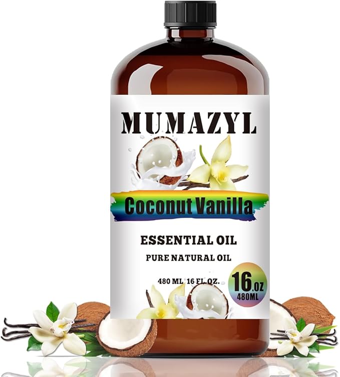 Coconut Vanilla Essential Oil, Coconut Vanilla Oil 16 Fl Oz 480ML for Diffuser Humidifier Yoga Cleaning DIY Candle Soap Making Essential Oils