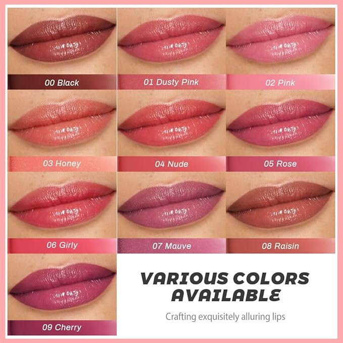 evpct Girly Pink Honey Lipstick Tinted Lip Balm, Sheer Hydrating Shine Tinted Lipstick for Women, Moisturizing Lip Color, Nourishing Tinted Lip Balm Plumper Gloss Stain, Glossy Shiny Finish, 06 Girly