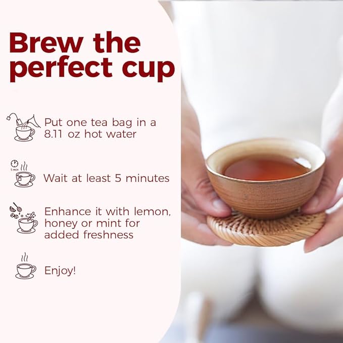 WOTIHA-Natural Hibiscus Tea Bags 120g. 80 Herbal Tea Bags Tea with Antioxidant Properties, Non-GMO • Additive-Free • Caffeine-Free，Vegan