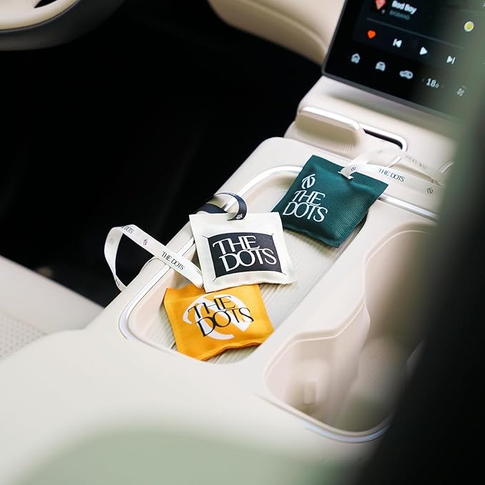 THEDOTS Series 3 Pack Car Air Fresheners Set, Dual Ribbons for Car Rearview Mirror, 3 Scents, Long-Lasting Fragrance, Sachet Gift