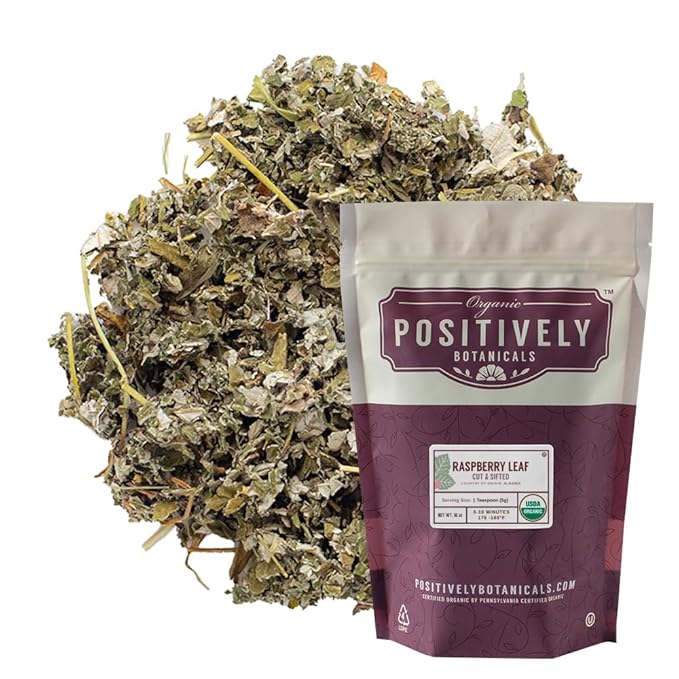 Organic Positively Botanicals Company, Raspberry Leaf, Herbal Tea Loose Leaf Botanical, 16 Ounce