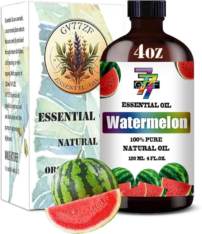 Watermelon Essential Oil (4 oz/120 ml) — Watermelon Oils for Aromatherapy, diffusers, humidifiers, Home fragrances, DIY Skincare, soap Making, DIY Candle Making, Relaxation, Yoga, and Meditation