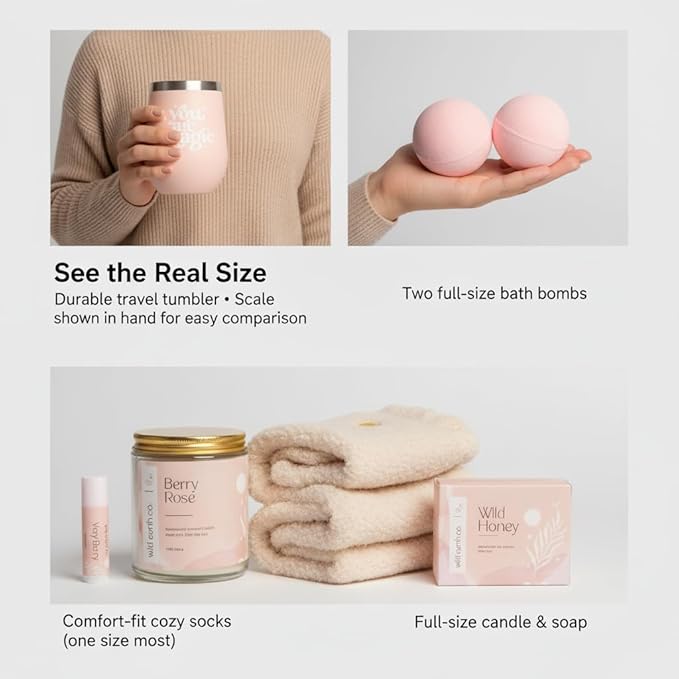 Unboxme Gifts For Women - Birthday Edition | Gift Box For Her | Thinking Of You Gift Basket with Mug, Scented Candle, Bath Bombs, Soap + More | Unique Gift Ideas