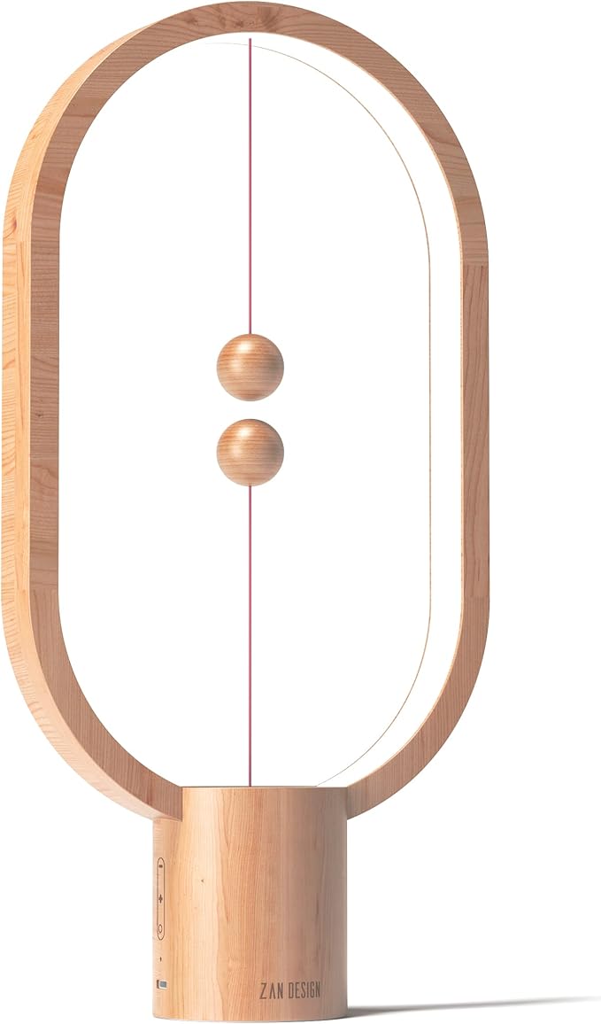 Heng Balance Light, USB Powered LED Table lamp, Creative, Magnetic Switch Night Light, dimmable Eye Protection Table lamp, Used for Gifts, Decoration Bedside, Dormitory and Office(Wood Grain)