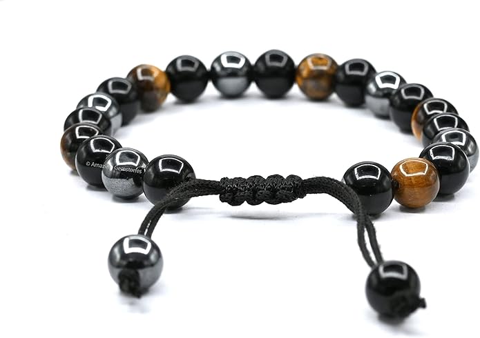 Natural Healing Crystal Bracelet for Women - Mens Bracelet Energy Balancing Gemstones Set - Adjustable Stone Bead Bracelet for Men and Women - Chakra Crystal Therapy Accessory, Meditation