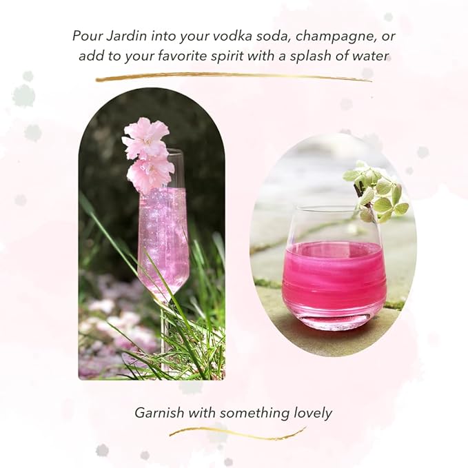 Jardin Rose 7 Pack Infused Syrup -Sugar-Free Cocktail Mixers - Mixers for Cocktails and Mocktails - Aromatic & Floral - Shimmer - Party Favors (6.76 oz)