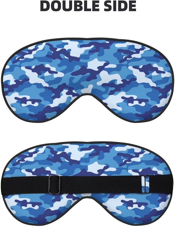 Abstract Blue Camouflage Sleeping Eye Mask Eye Mask for Sleeping Soft Comfort Eye Shade Blackout Eye Cover for Deep Rest Travel Nap Meditation