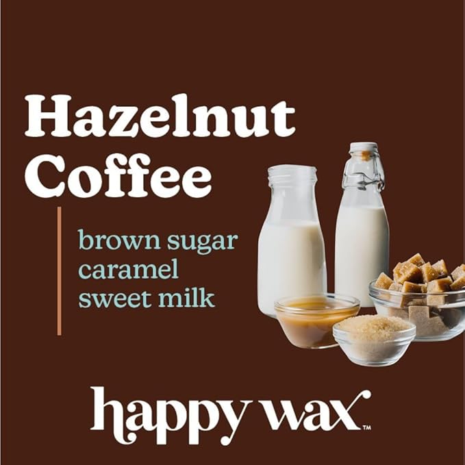 Happy Wax Hazelnut Coffee Scented Bear Wax Melts - Natural Strong - Infused with Essential Oils - Non Toxic & Pet Safe - (8 oz Pouch)