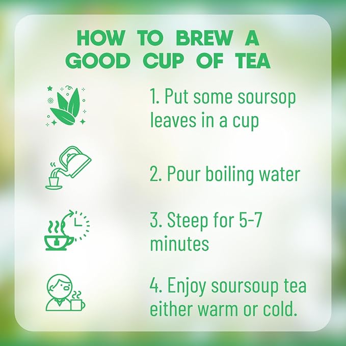 175+ Soursop Graviola Dried Leaves for Tea - 100% Natural Whole Dried Soursop Leaves, 2.47 oz (70 g), No Additives or Preservatives, Herbal Tea, Caffeine Free, Sugar/Soy/Gluten Free