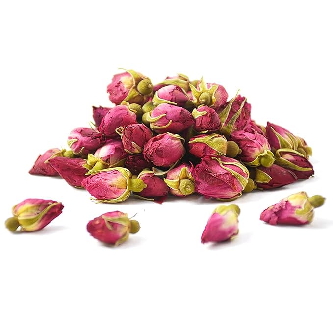 TIAN HU SHAN Rose Tea Loose Leaf, Premium Dried Rose Buds, Food Grade Natural Herbal Tea, Caffeine Free Sugar Free, 4 Ounce Pack of 1