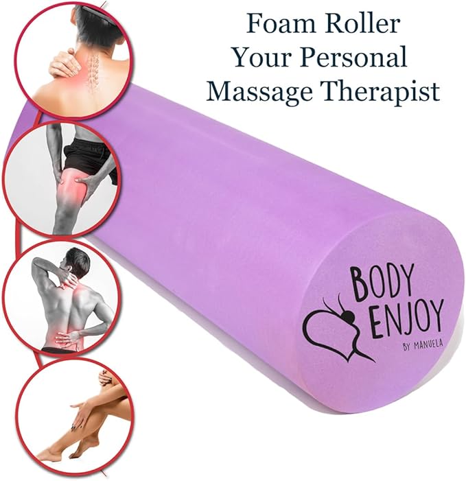 Small Size Medium Density EVA 4 Inch Foam Roller for Back &Leg Pain; Sore Muscle Recovery; Trigger Point Massage Roller Ø3.75x18inch Physical Therapy; Helps as Spine Cracker Stretcher