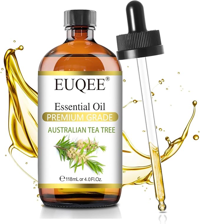 EUQEE Australian Tea Tree Essential Oil (4 oz/118 ml) Premium Grade Australian Tea Tree Oil Essential, Perfect for Diffusers, Humidifier, Candle Making, Soap & Candle Making