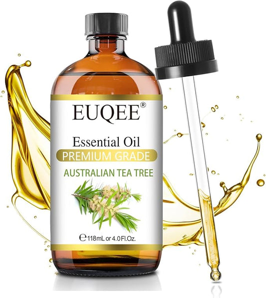 EUQEE Australian Tea Tree Essential Oil (4 oz/118 ml) Premium Grade Australian Tea Tree Oil Essential, Perfect for Diffusers, Humidifier, Candle Making, Soap & Candle Making
