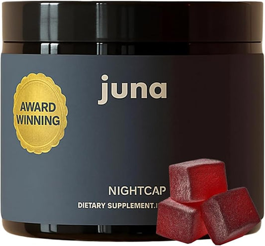 Juna Nightcap Sleep Gummies – Sugar-Free, All-Natural Sleep Aid with Low-Dose Melatonin, Tart Cherry, GABA, Magnesium, Chamomile & Passionflower – 30 Servings