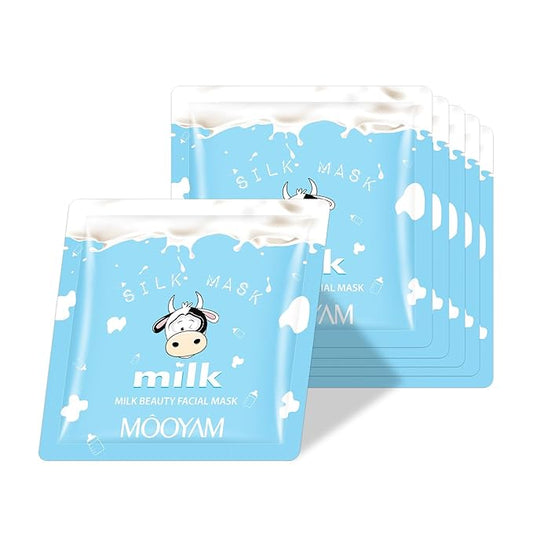 Goat Milk Facial Mask for Women,Hydrating Face Mask Sheet Home SPA,Moisturizing Face Sheet Mask for Dry,Oily,Sensitive Skin 25ml（5Pack）