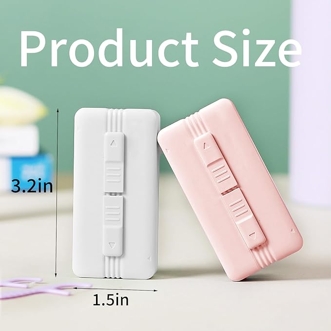 Holy Rose Portable Dental Floss Picks Dispenser 3 Case, Dual-Line Flossers – Travel Teeth Cleaning Holder - Mint Flavor Flossing Toothpicks Effective Oral Care Tool (White)