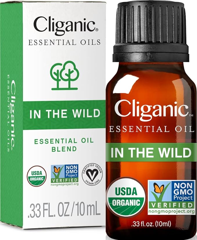 Cliganic in The Wild Essential Oil Blend - Organic, Natural Aromatherapy Oil for Diffuser Steam Distilled | Non-GMO Verified