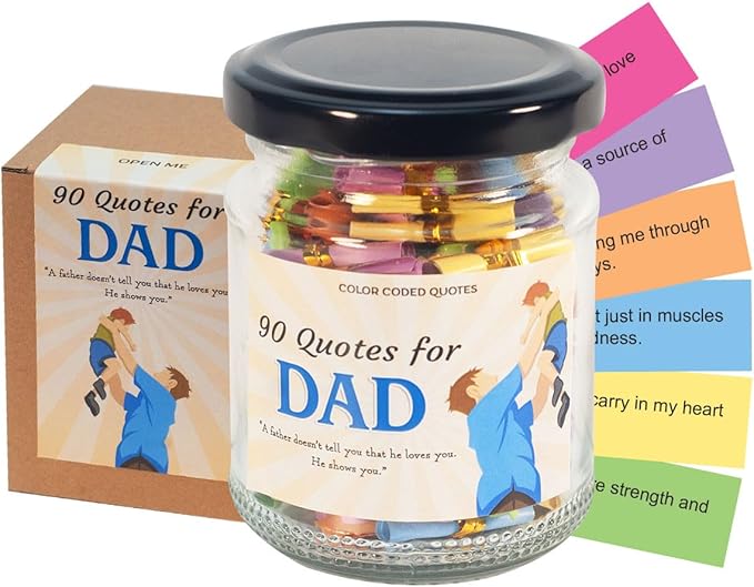 90 Messages in a Jar for Dad with NFC Keychain, Birthday Gifts for Dad, Dad Gifts from Daughter, Positive Affirmation Cards, Emotional Support Jar with Daily Affirmations for Women