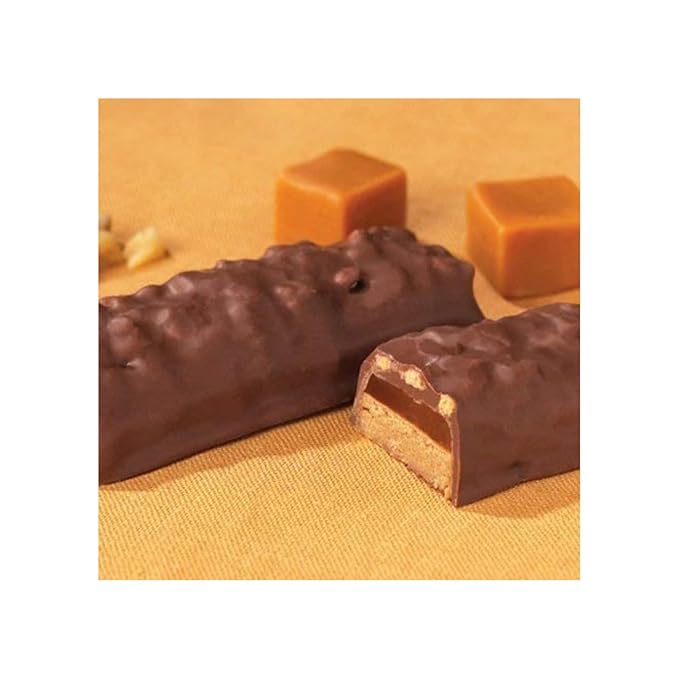 FITWISE - High Protein Layer Bars, 15g Protein, Low Calorie, Low Fat, Low Cholesterol, Aspartame Free, Vegetarian Breakfast Snack Bar, 7 Servings Per Box (Caramel Nut)