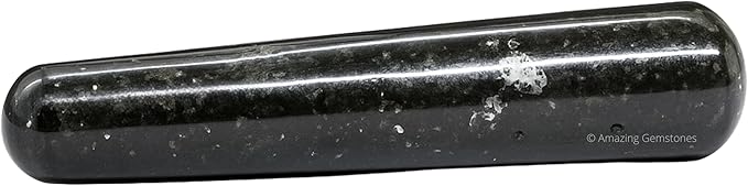 Amazing Gemstone Nuummite Crystal Wand Massage Stick - Pelvic Wand Gua Sha for Adults - Crystals and Healing Stones Massage Wands for Adults Gifts (Smooth)