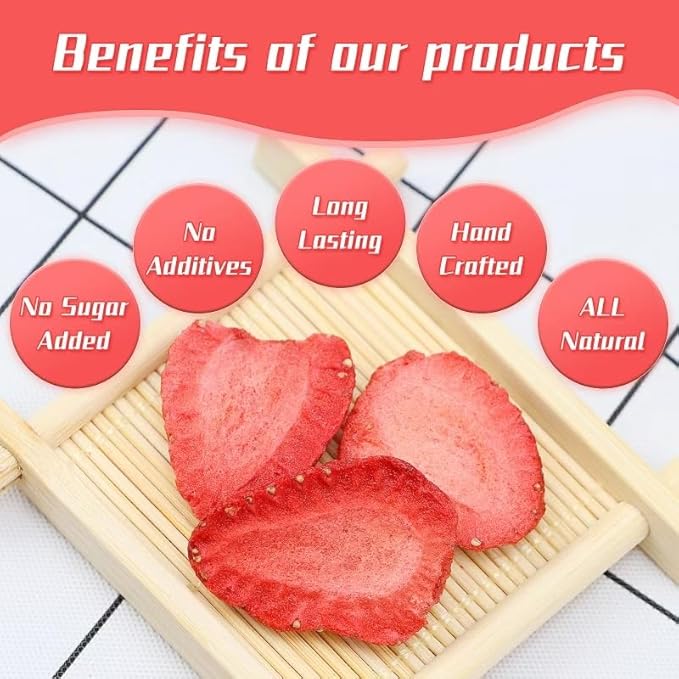 Haomly Freeze Dried Strawberries,5.3oz/150g,100% Natural Freeze Dried Strawberry Slices,Dehydrated Strawberries Bulk for Baking, Cooking, Flavorful,No Additives, No Sugar Added