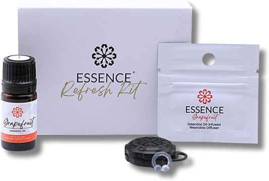 Essence Wearable Aromatherapy Nasal Diffuser – Grapefruit Essential Oil Nose Ring Silicone Inhaler for Stress & Mood Support - Made in USA & Travel-Friendly