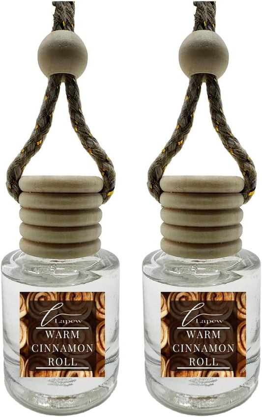 Car Air Freshener Diffuser – 2 Pack Hanging Air Freshener Diffuser (.34 Oz, Warm Cinnamon Roll)