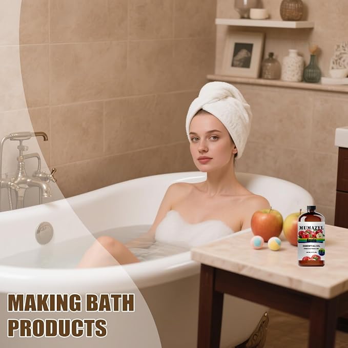 Apple Essential Oil, Apple Oil 16 Fl Oz 480ML for Diffuser Humidifier Yoga Cleaning DIY Candle Soap Making Essential Oils