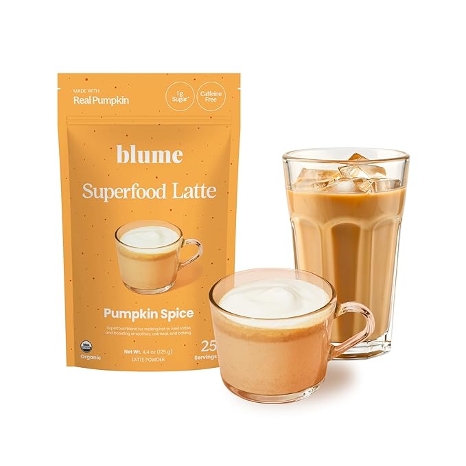Blume Pumpkin Spice Latte - Superfoods Powdered Latte - Syrup free, Organic & Vegan Latte - 25 Servings (125g)