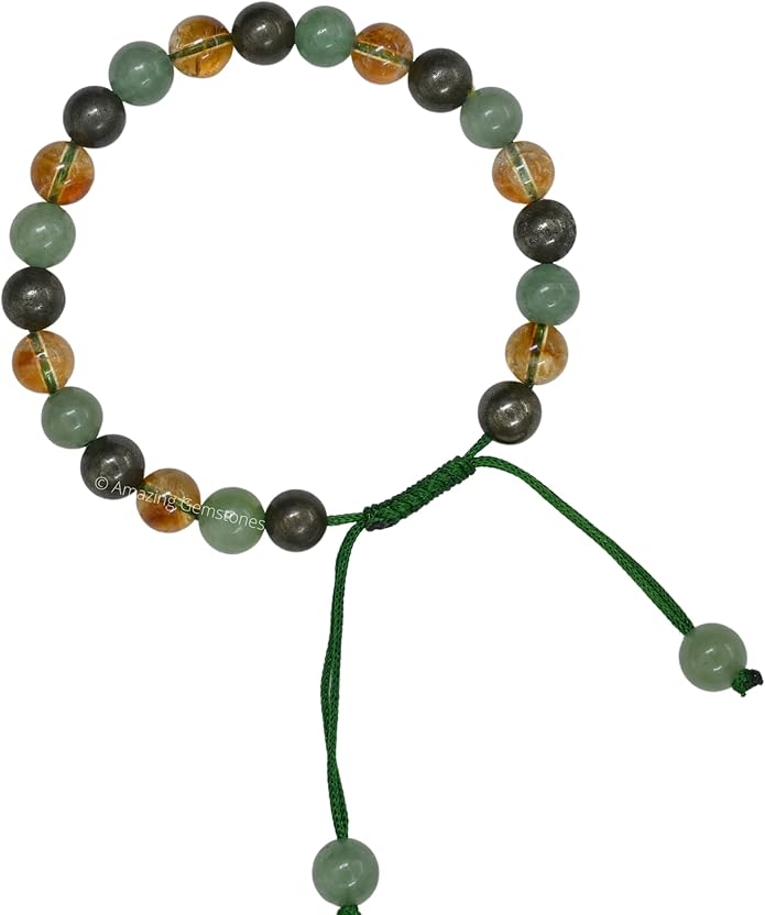 Natural Healing Crystal Bracelet for Women - Mens Bracelet Energy Balancing Gemstones Set - Adjustable Stone Bead Bracelet for Men and Women - Chakra Crystal Therapy Accessory, Meditation