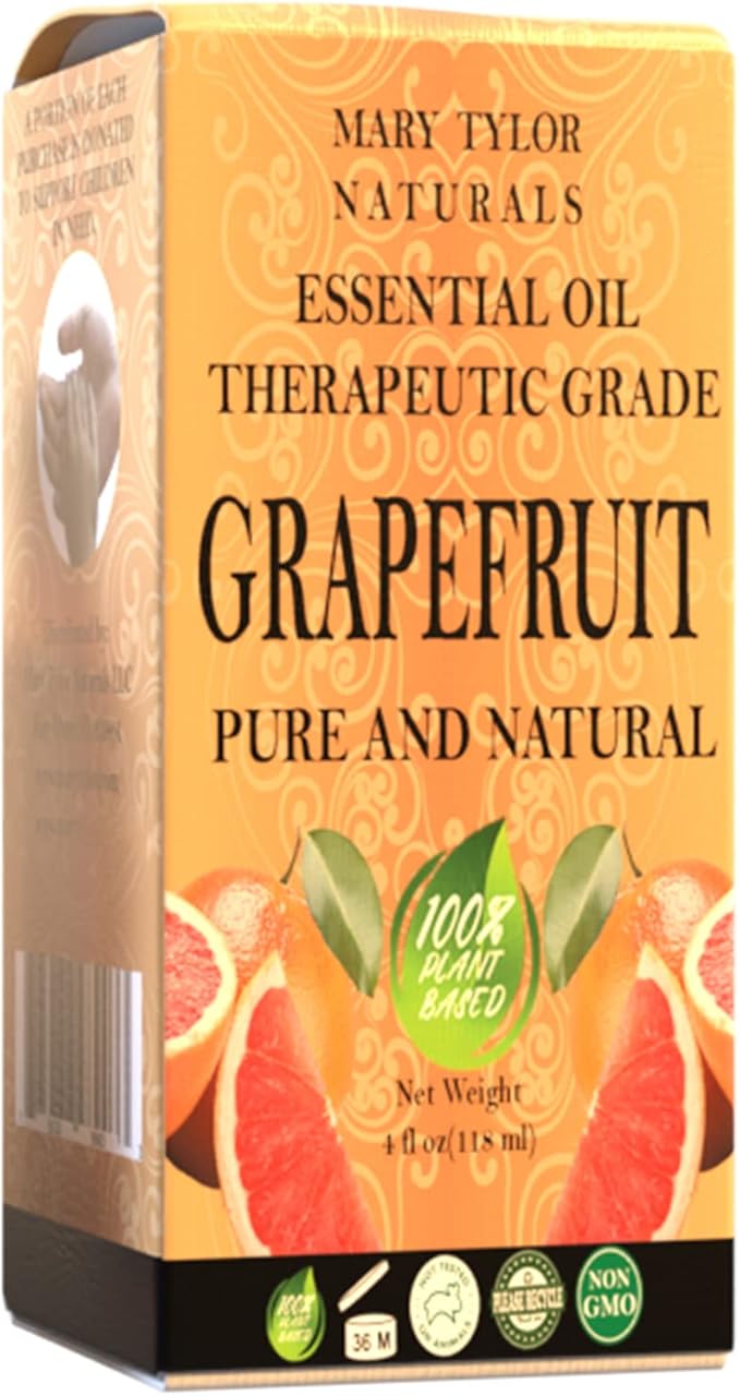 Grapefruit Essential Oil (4 oz), Premium Therapeutic Grade, 100% Pure and Natural, Perfect for Aromatherapy, Diffuser, DIY by Mary Tylor Naturals